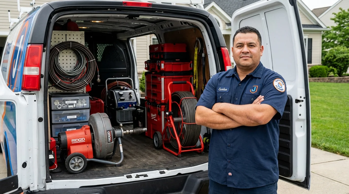 Professional drain cleaning equipment and Johns Plumbing LLC plumber in Port Isabel