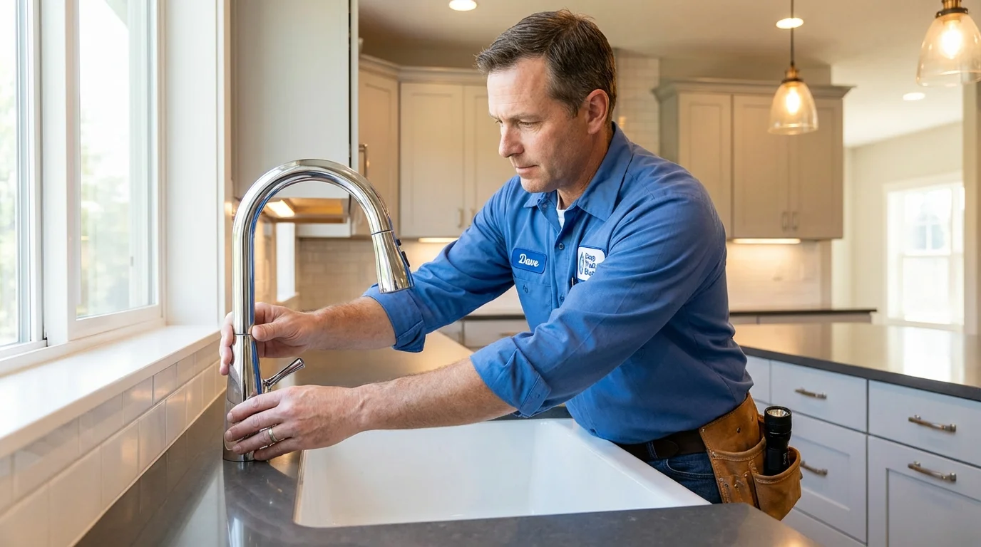 Kitchen faucet installation by Johns Plumbing LLC in Port Isabel
