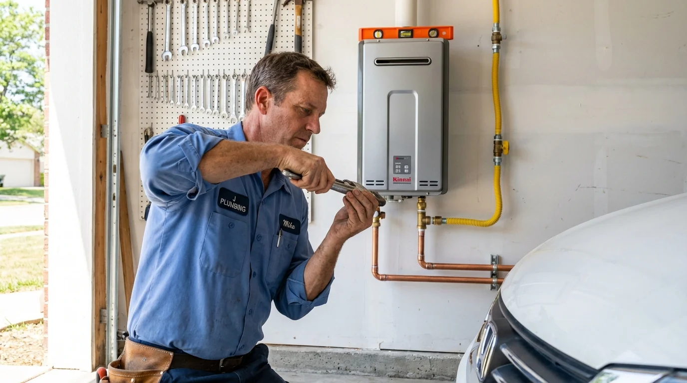 Tankless water heater installation by a Johns Plumbing LLC plumber in Port Isabel